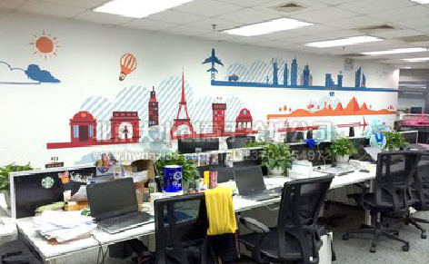 辰溪教你设计办公室墙绘的方法。