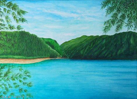 辰溪在墙绘中，如何绘画绿水青山？